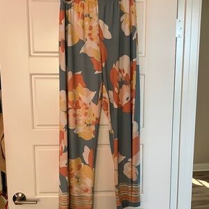 Melissa Paige border print Wide-Leg Pants